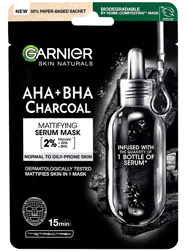 Skin Naturals očisťující a hydratační textilní maska s výtažkem z černé řasy na rozšířené póry